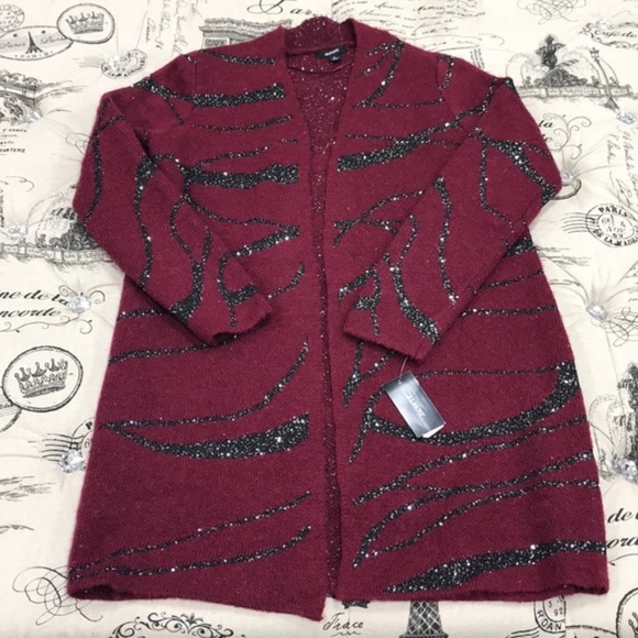 Alfani Sequin Open-Front Cardigan - Picture 3 of 7